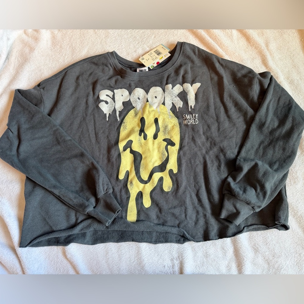 SmileyWorld Gray Spooky Sweatshirt